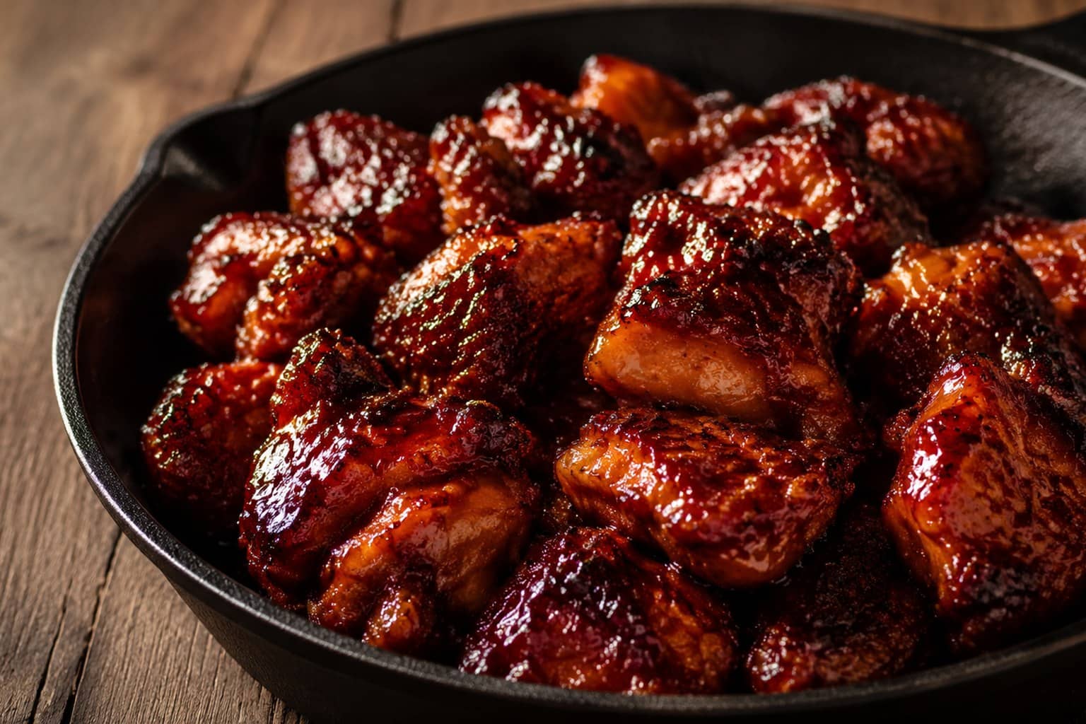 Gochujang glaserede kyllingelår med sesam og forårsløg i skål med ris