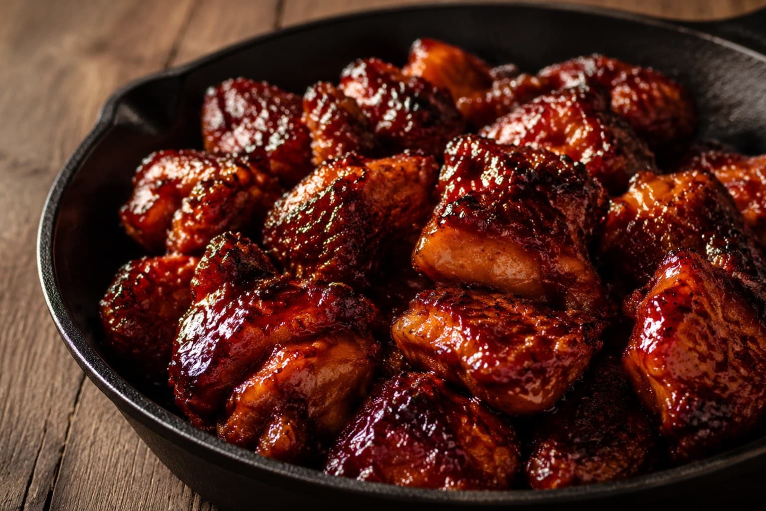Gochujang glaserede kyllingelår med sesam og forårsløg i skål med ris