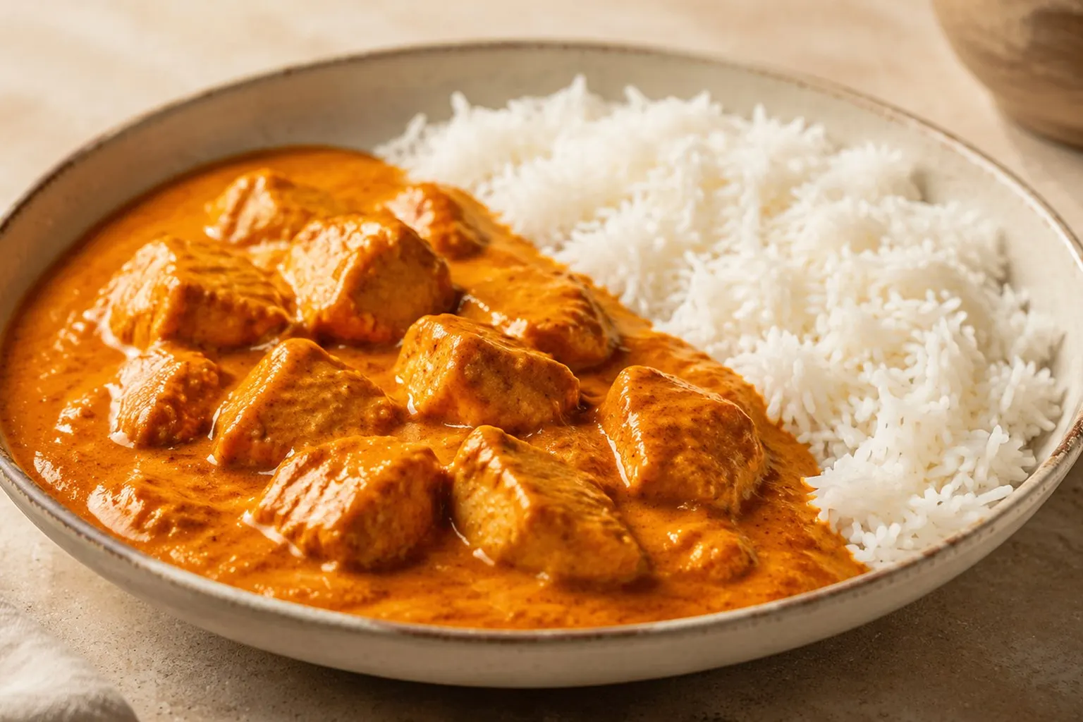 Gryde med butter chicken i cremet tomatsauce